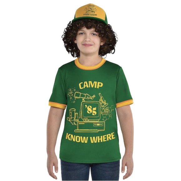 Netflix Other - Stranger Things T- Shirt Dustin Camp Knowhere Green Ringer Kids Costume Children